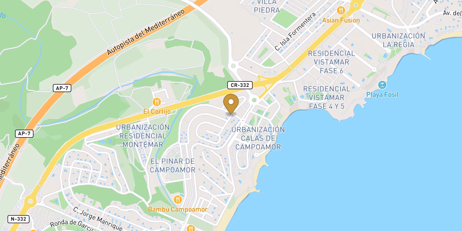 Mapa — VILLAS DE OBRA NUEVA A 250 m DE LA PLAYA EN CAMPOAMOR