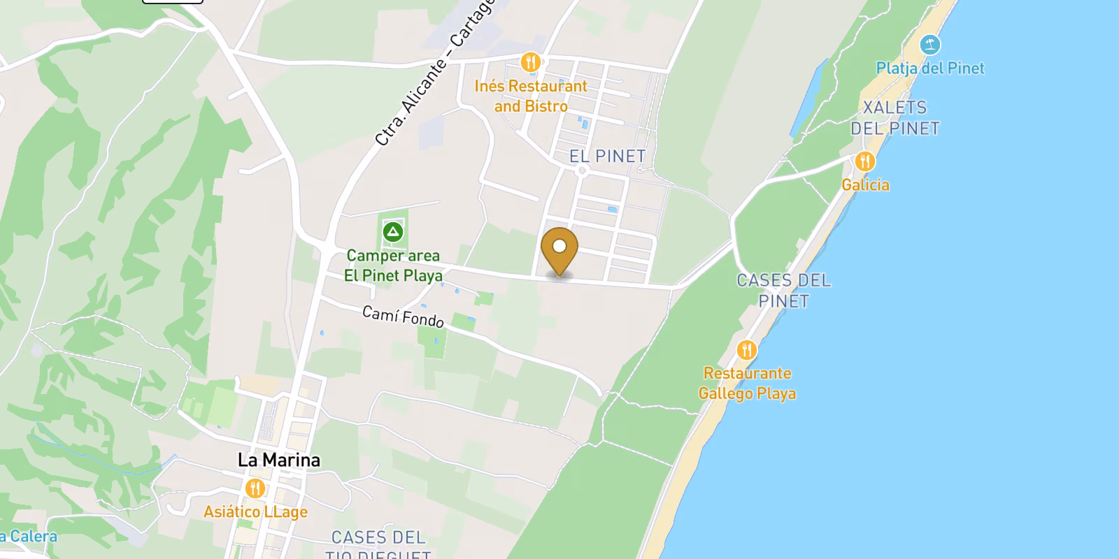 Map — El Pinet semi-detached villas in La Marina