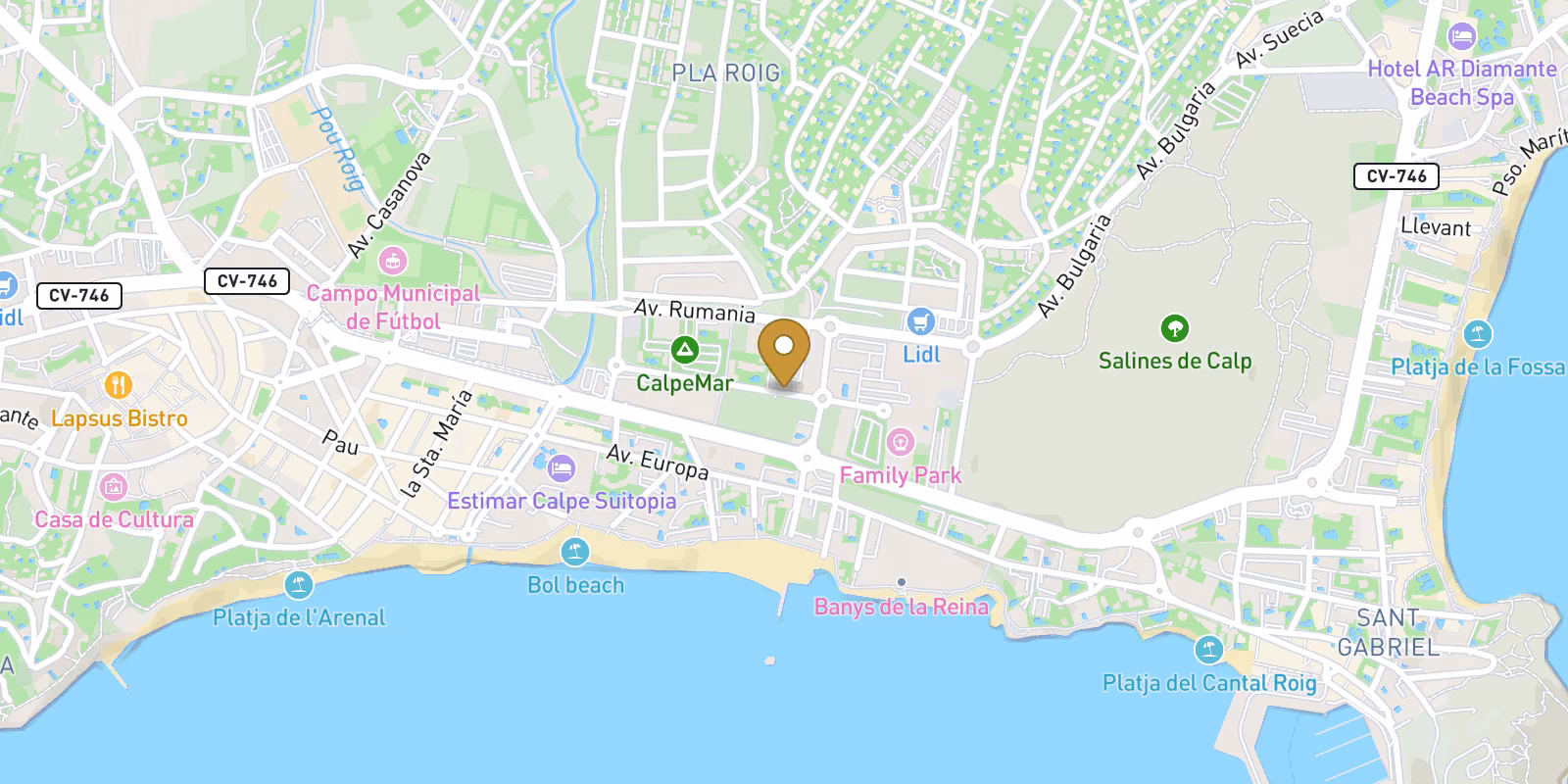 Map — Key-ready Arenal Bol penthouse near the beach