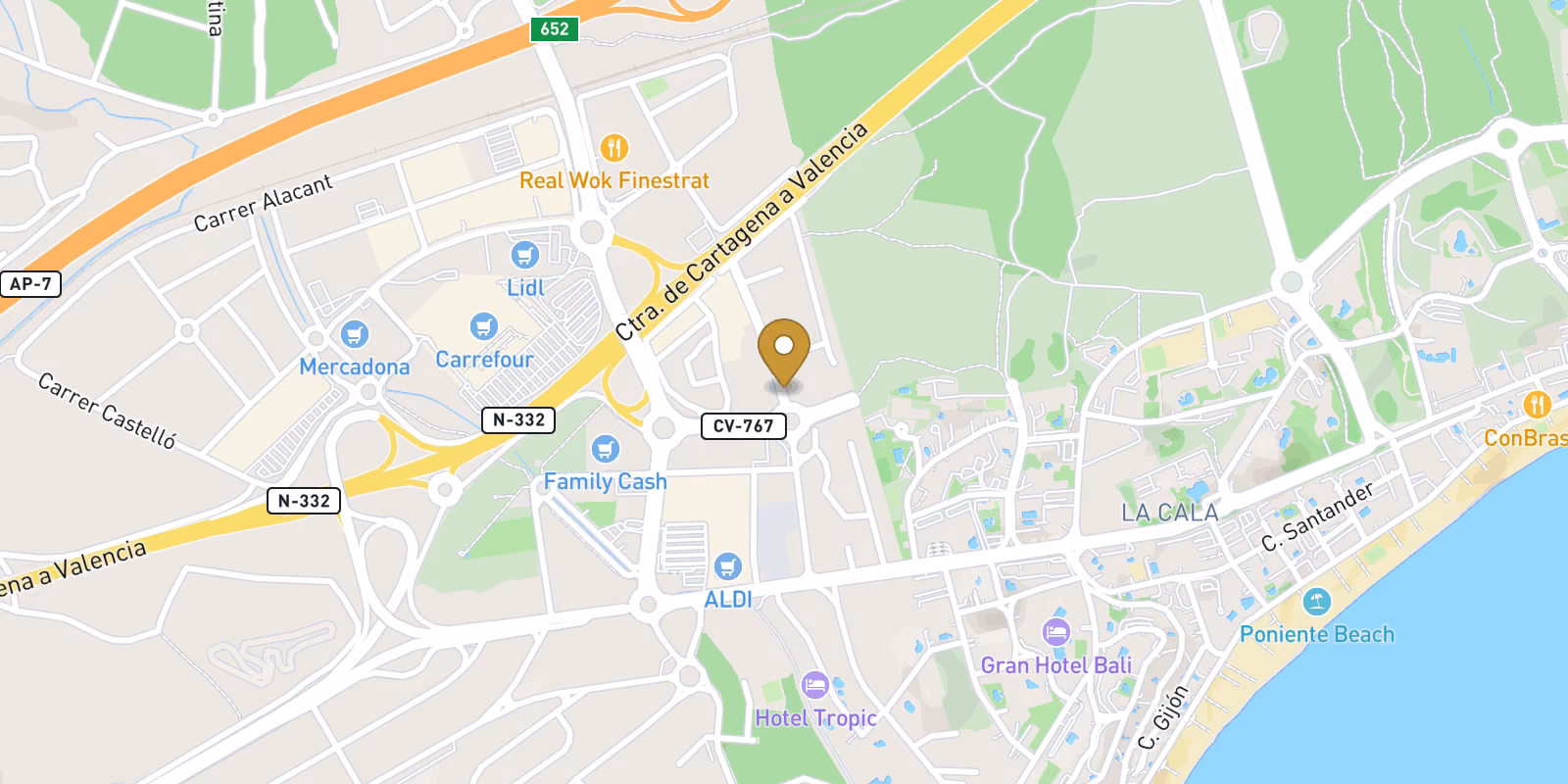 Map — Cala de Finestrat key-ready 1-bed apartment