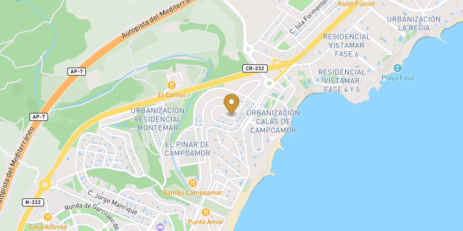Map — 4-bed off-plan villa near the beach in Campoamor