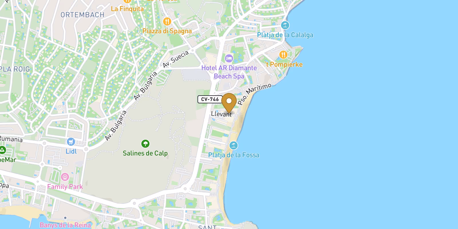Map — Sea-view penthouse by Playa La Fossa in Calpe