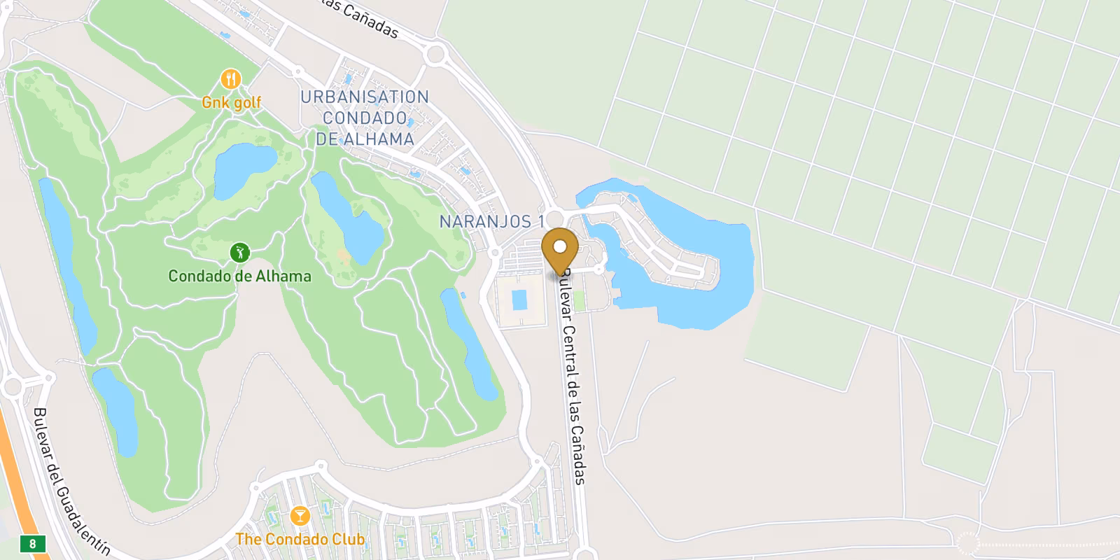Map — New Build Bungalow Apartments in Condado de Alhama Golf Course