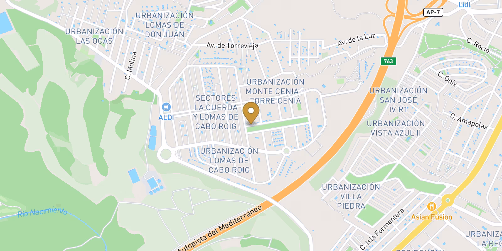 Map — Key-ready ground-floor apartments in Lomas de Cabo Roig
