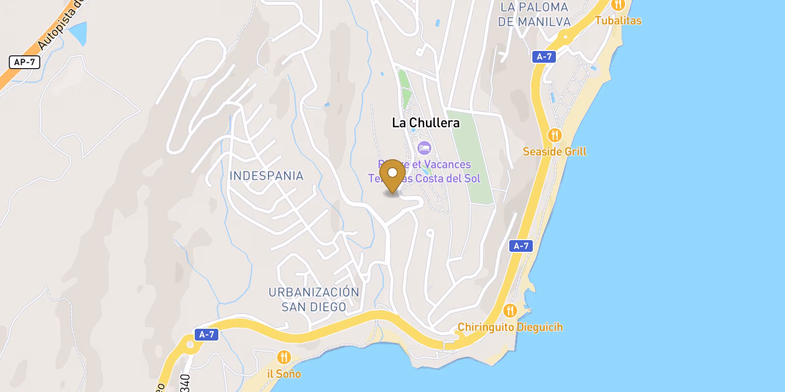 Map — Punta Chullera town house in Manilva