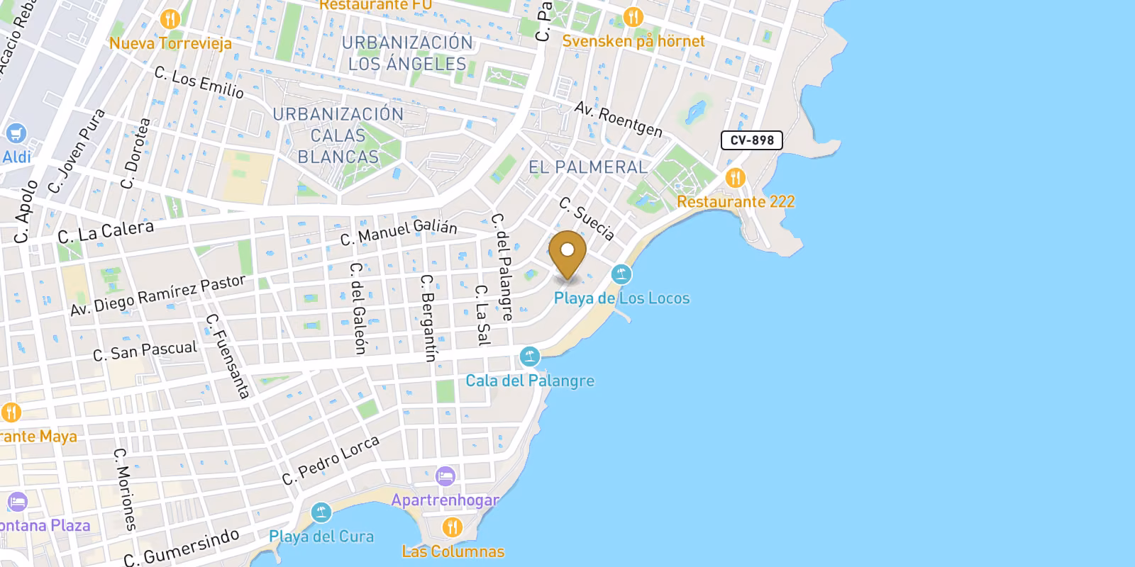 Map — Playa de Los Locos penthouses from EUR399,000