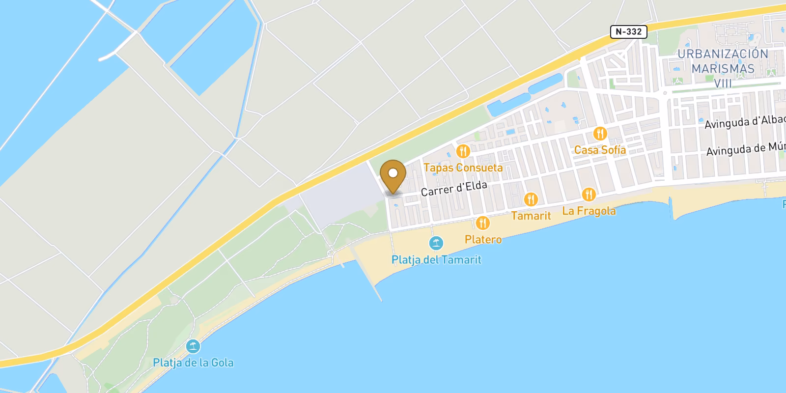 Map — Playa Tamarit penthouses in Santa Pola