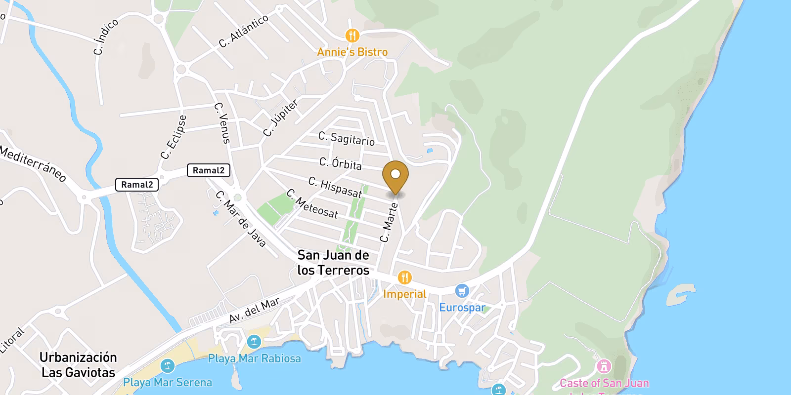 Map — 3-bed villa near the beach in San Juan de los Terreros