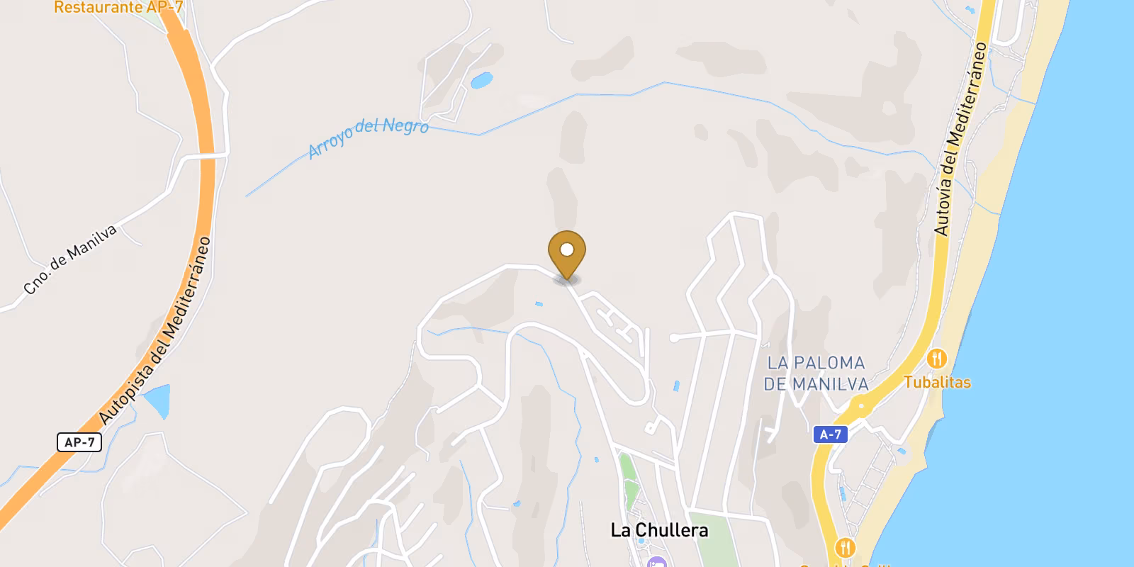 Mapa — Residencial de Obra Nueva en las Rocas en Manilva