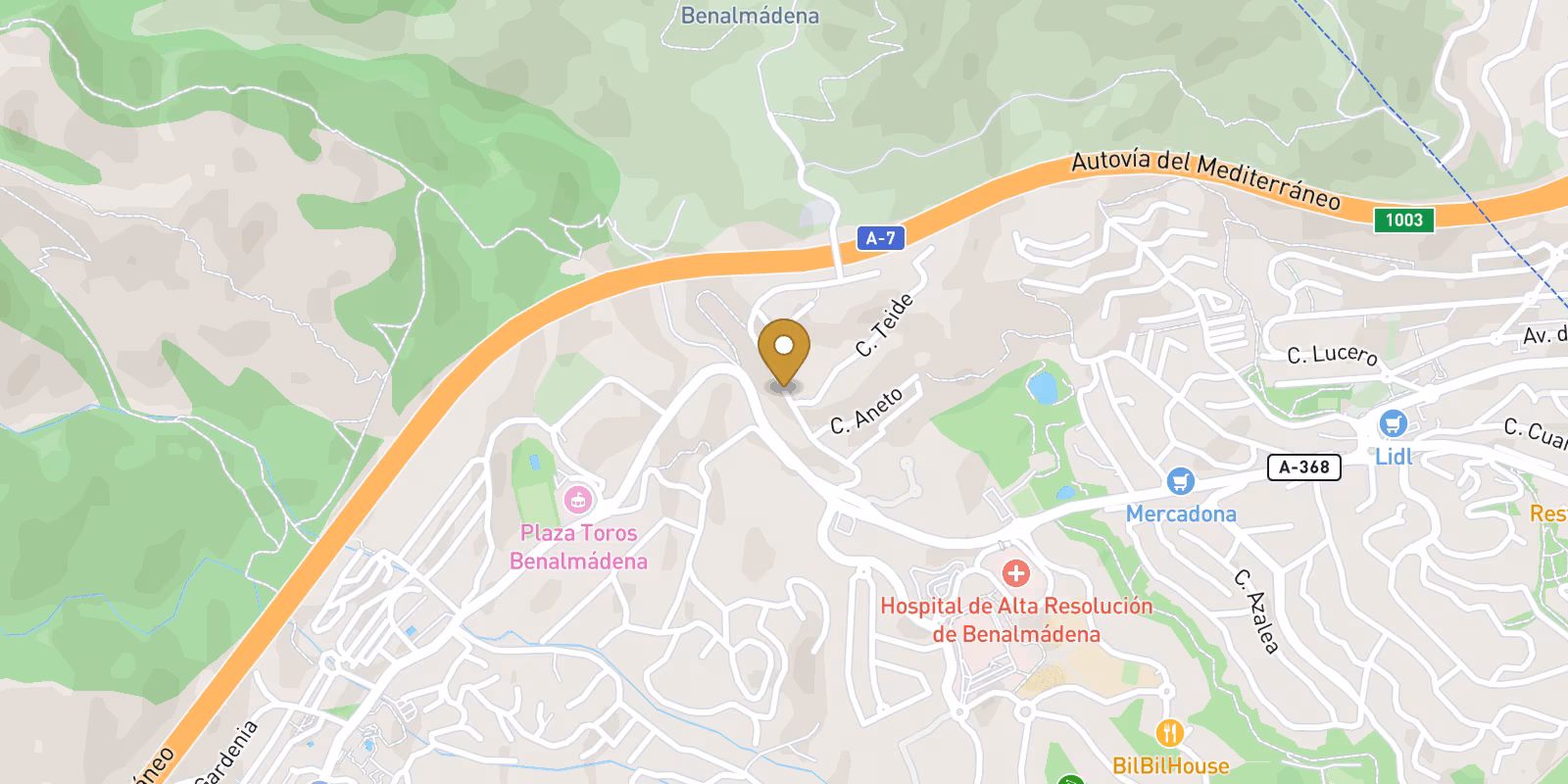 Map — Hospital Xanit apartment with service-led Benalmádena access