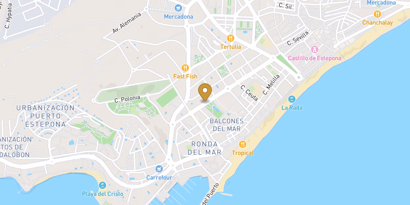 Map — Playa La Rada key-ready 2-bed apartment in Estepona
