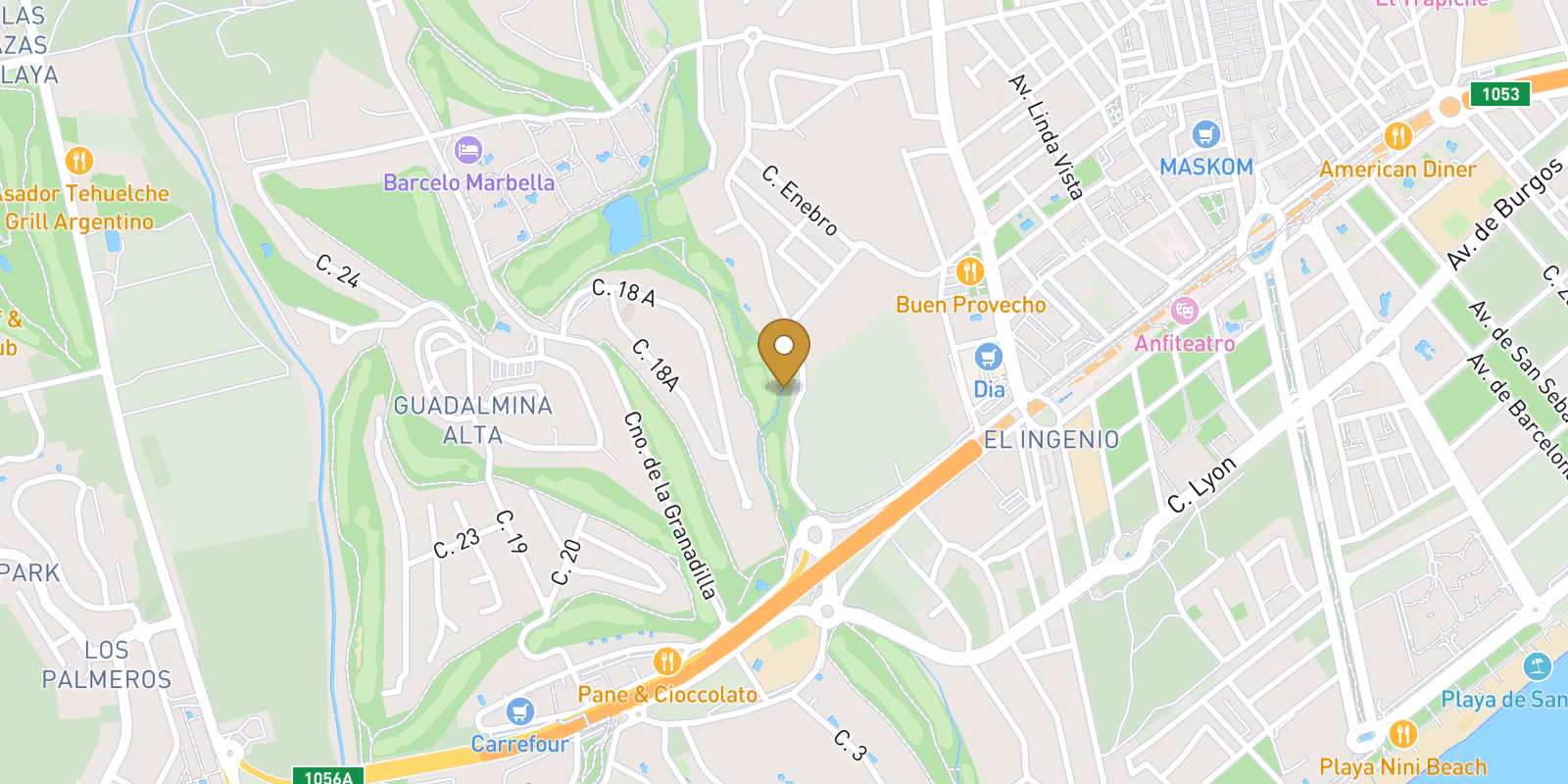 Map — Mixed apartment formats in Guadalmina Alta, Marbella