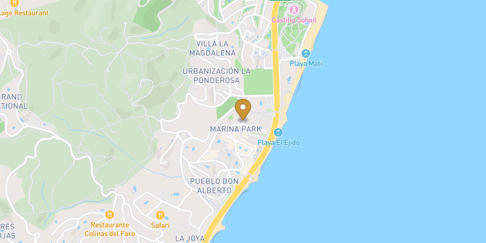 Mapa — Apartamentos en la Costa del Sol a Solo 3 Minutos de la Playa