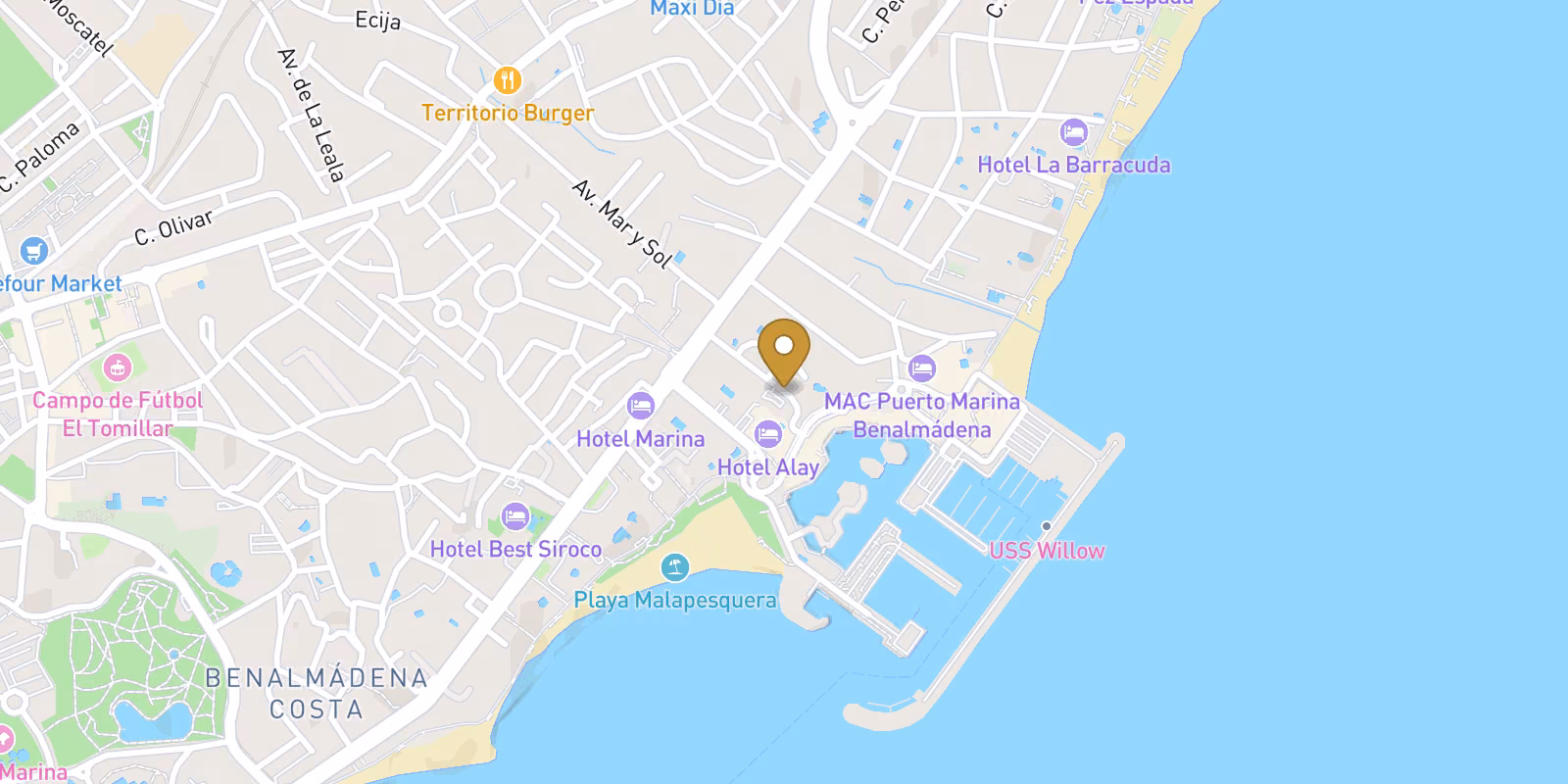 Map — Walkable duplex penthouses by Puerto Marina