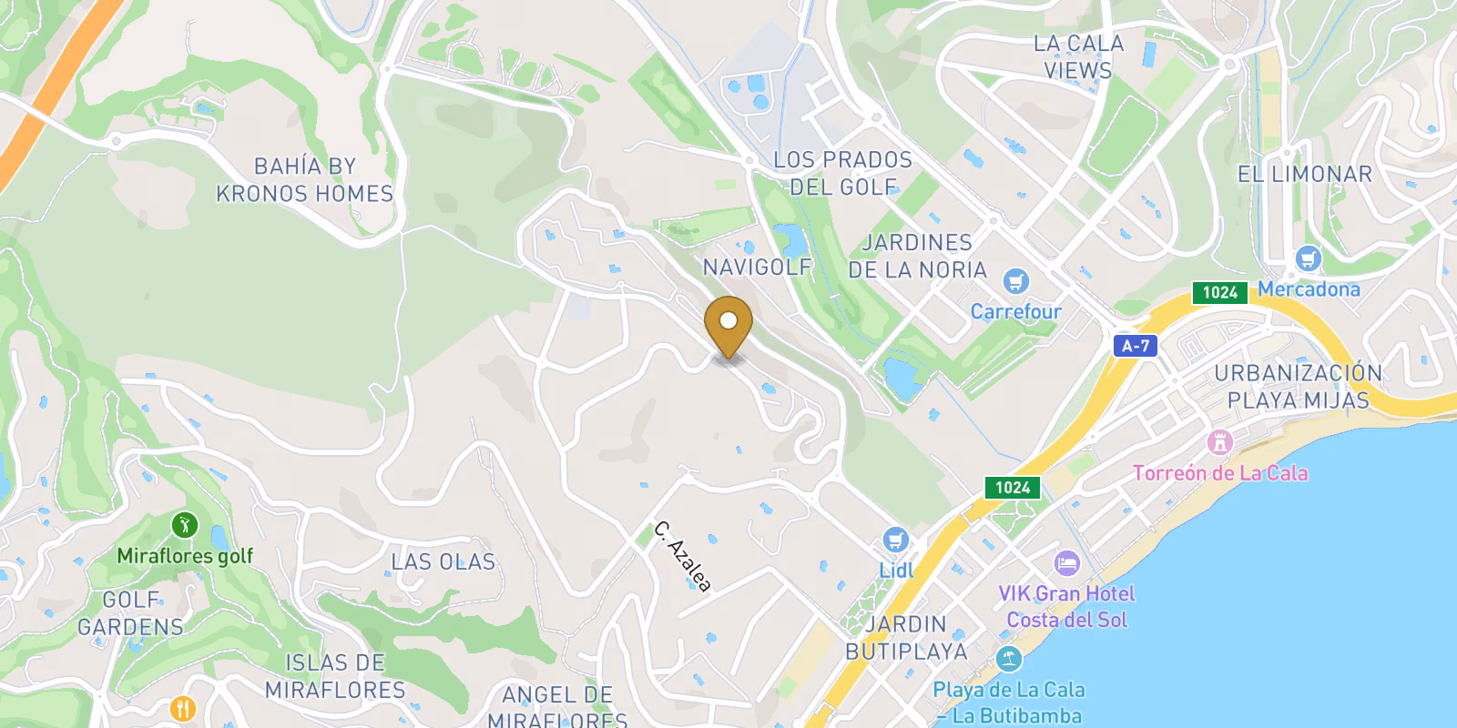 Map — La Cala de Mijas sea-view homes from EUR909k