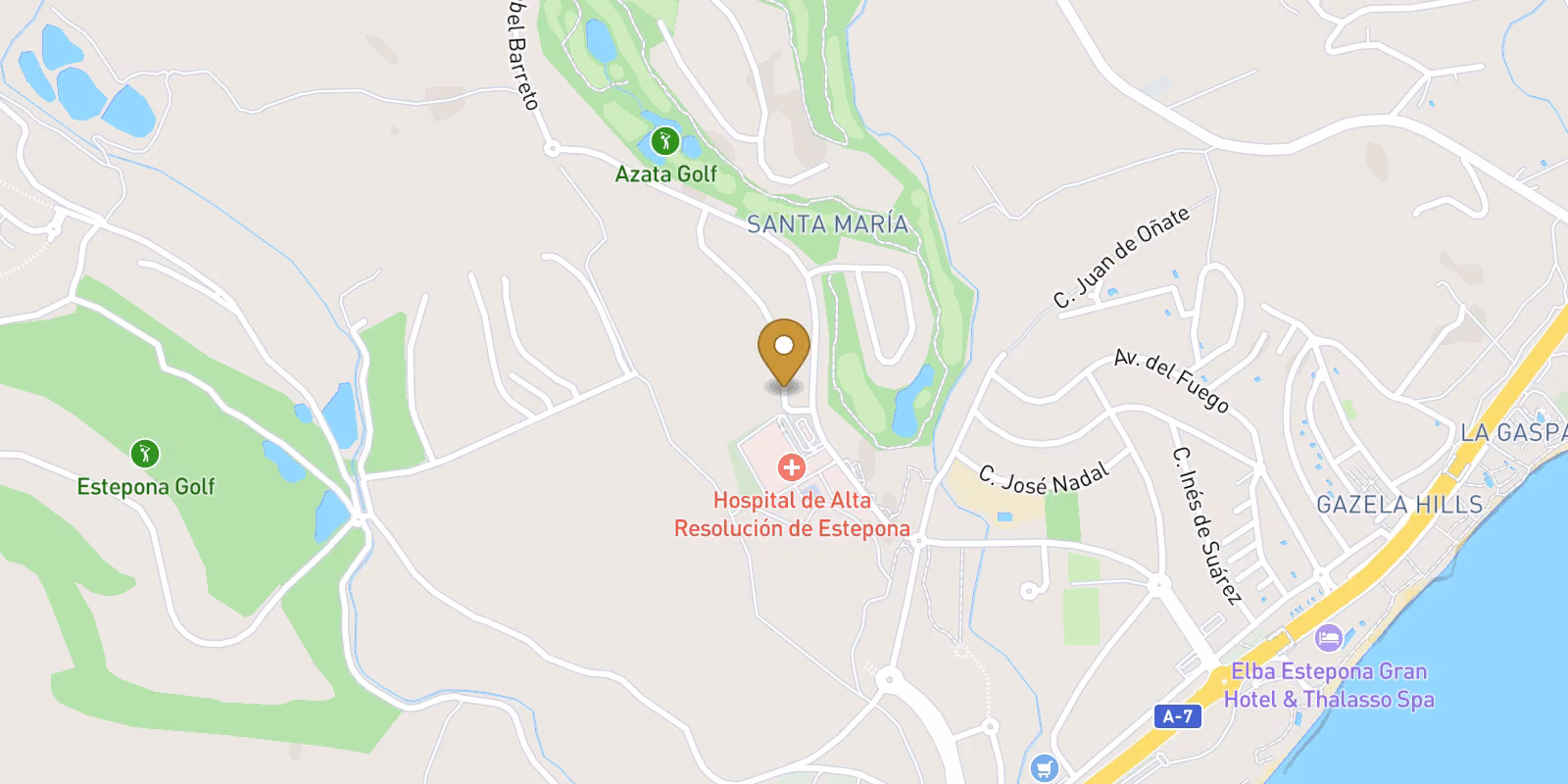 Map — Azata Golf Oeste 4-bed townhouses near Estepona