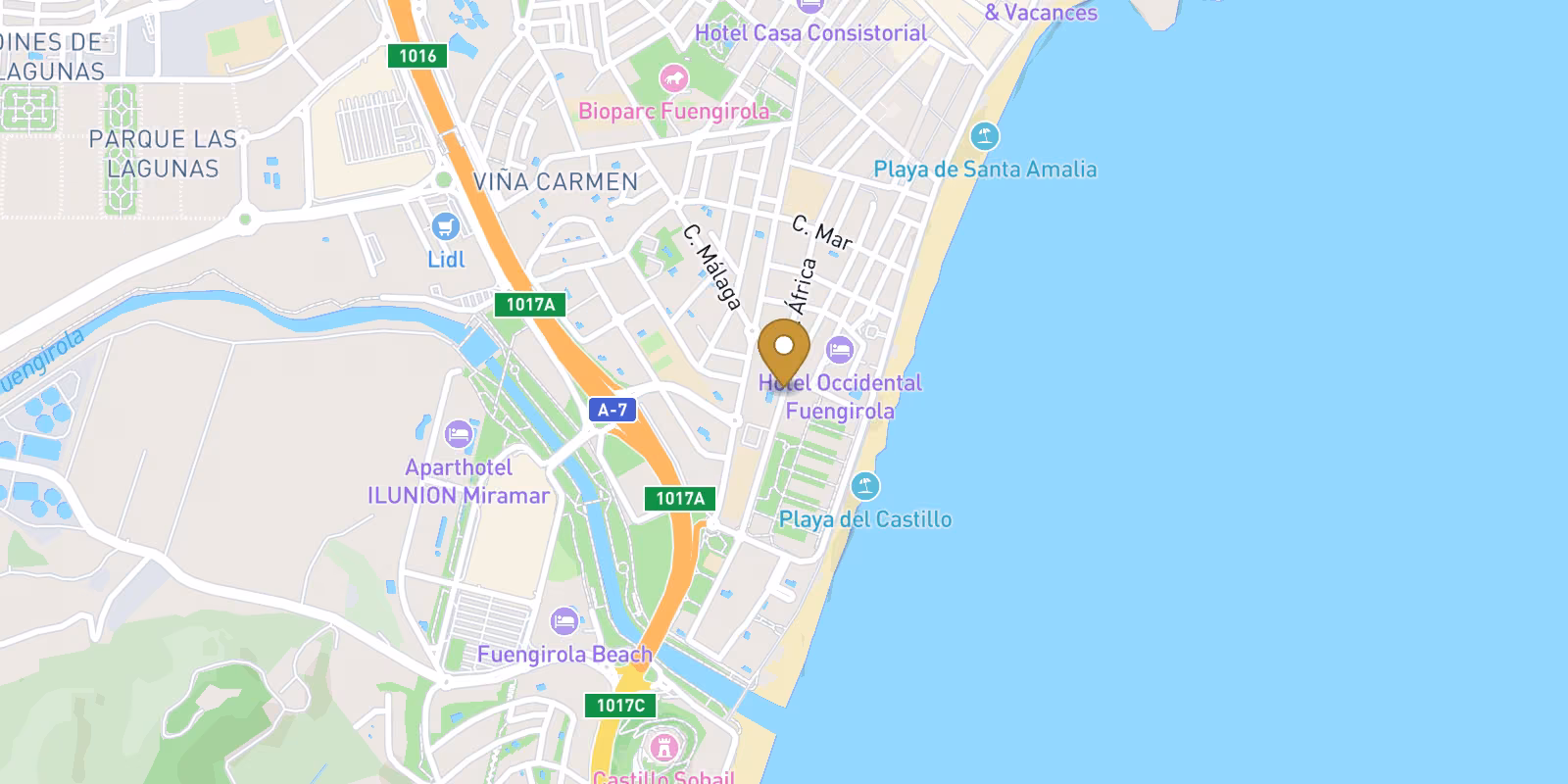 Map — Key-ready Centro Fuengirola apartments 200 m from the beach