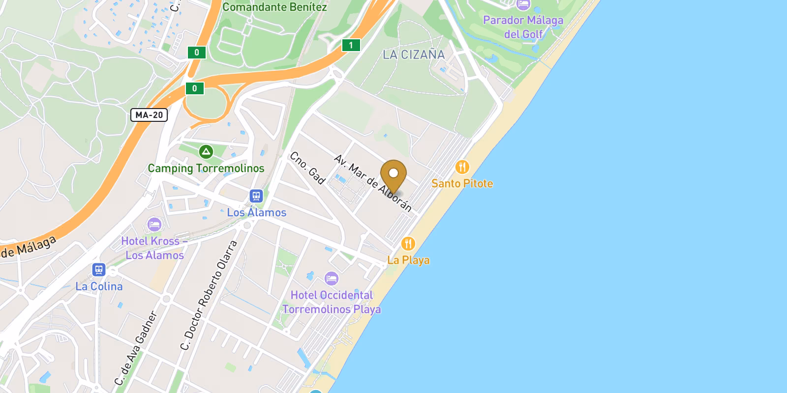 Mapa — Archiwalny apartament na parterze w Los Álamos, Torremolinos