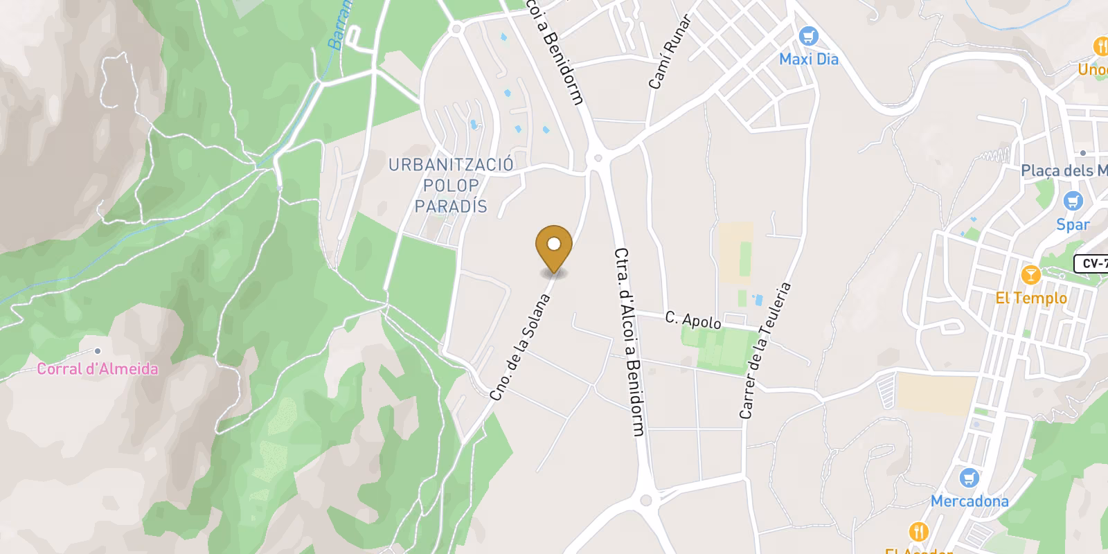 Map — Large Urbanizaciones villa with private pool in Polop