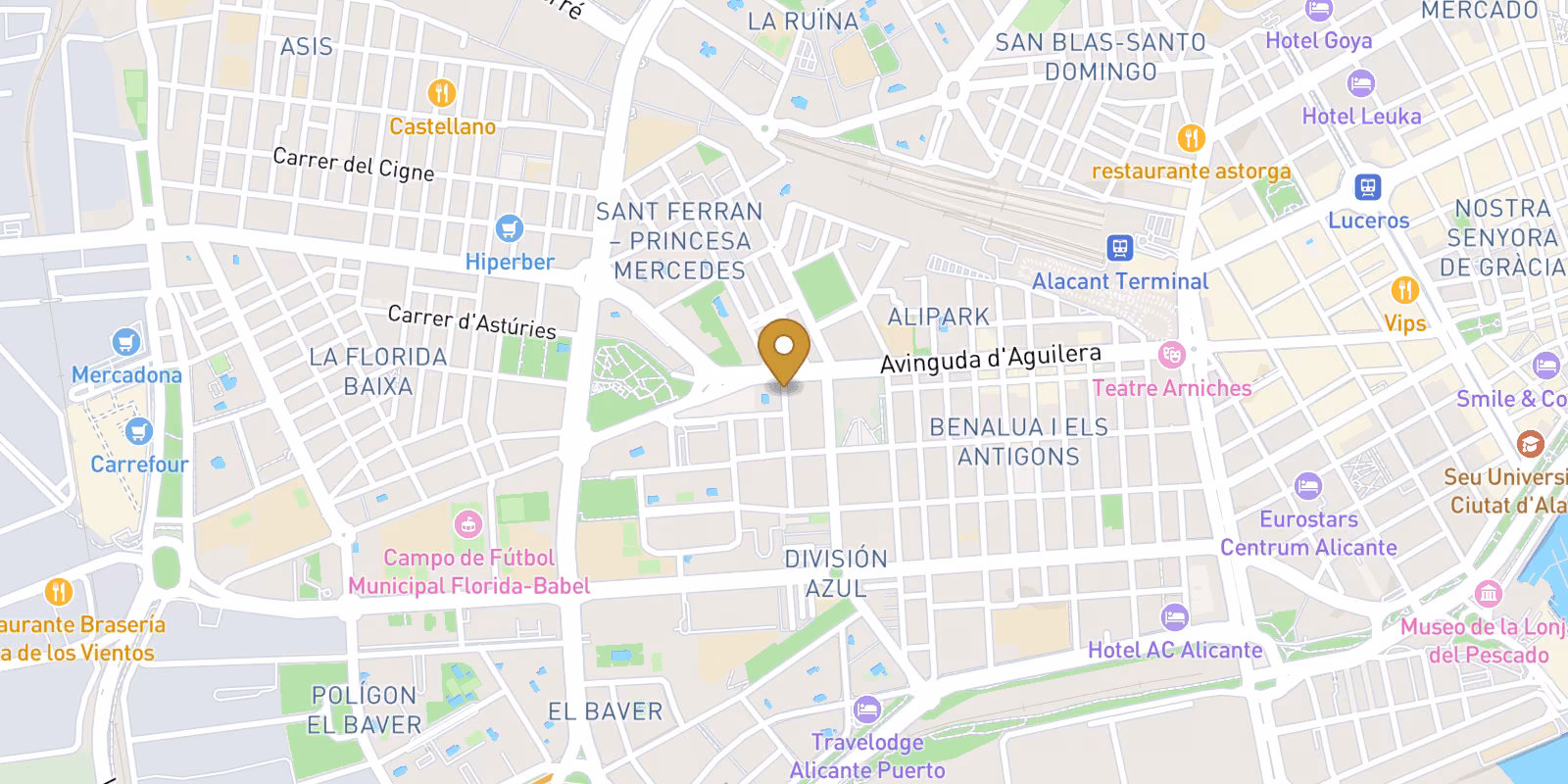 Map — Carolinas Bajas ground-floor apartments near Alicante beach