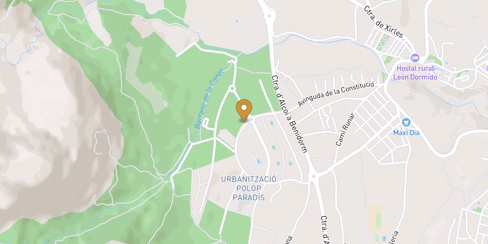 Map — Pau 1 villas in Polop with live availability