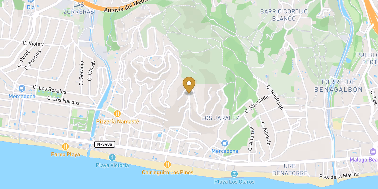 Map — Large Pueblo townhouse near the beach in Rincón de la Victoria