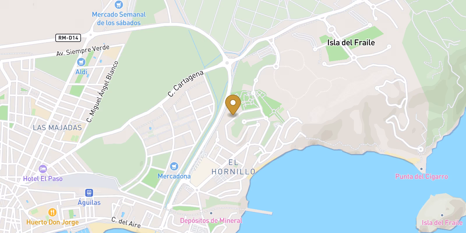 Map — Playa del Hornillo apartments in Aguilas with solarium