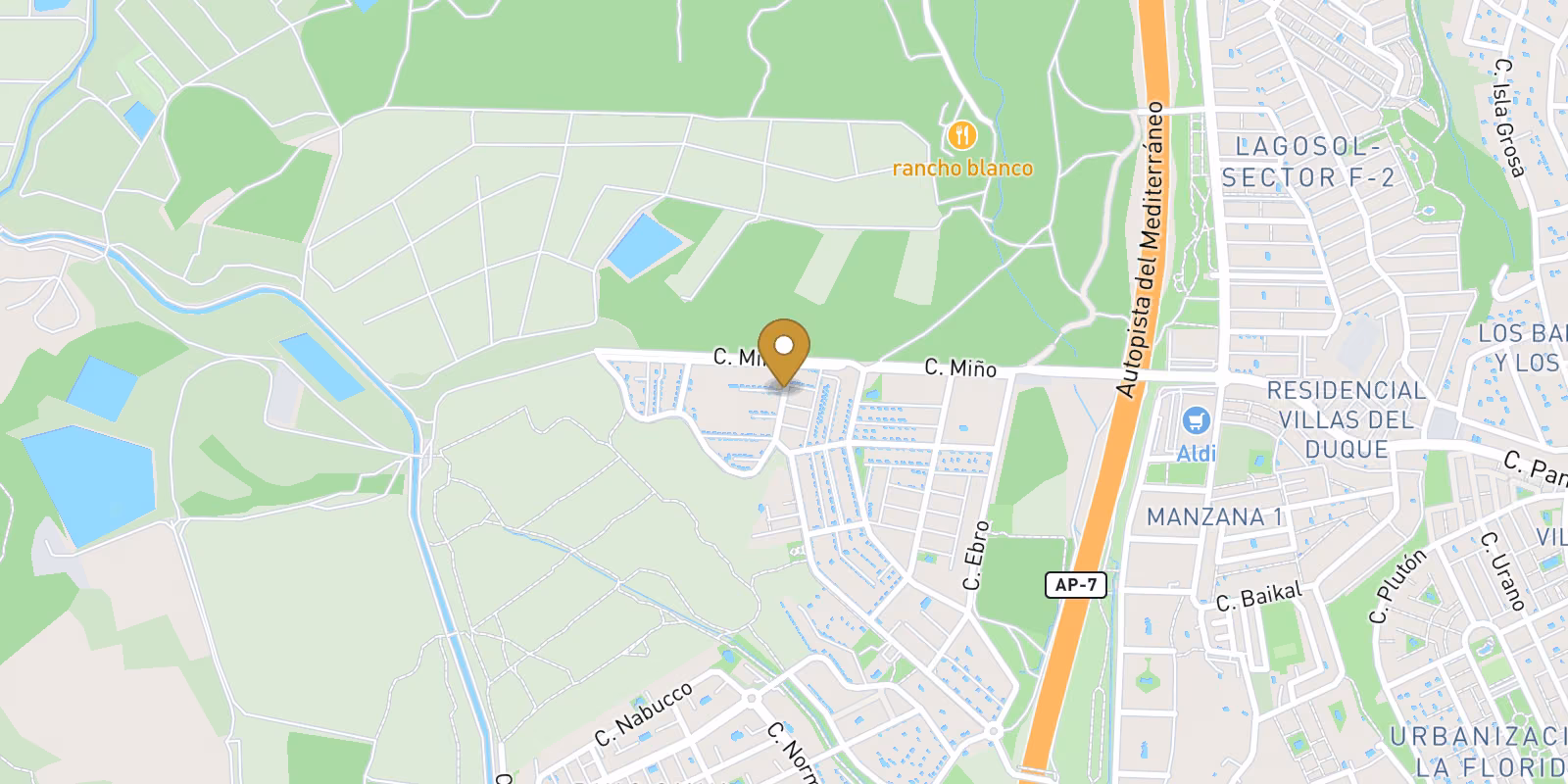 Map — Entre Golf town house in Orihuela Costa with solarium