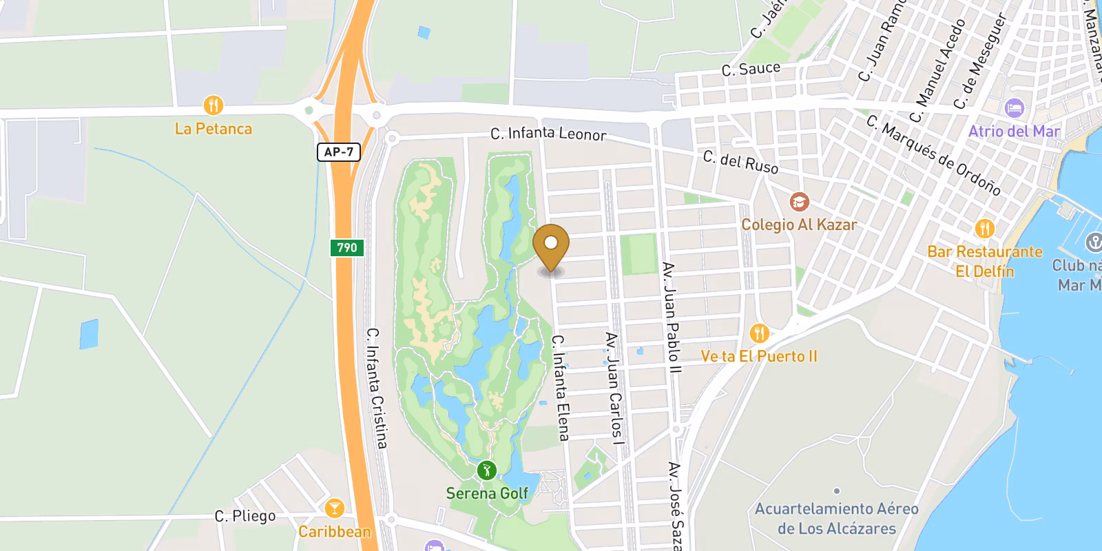 Map — La Serena Golf penthouses and apartments in Los Alcazares