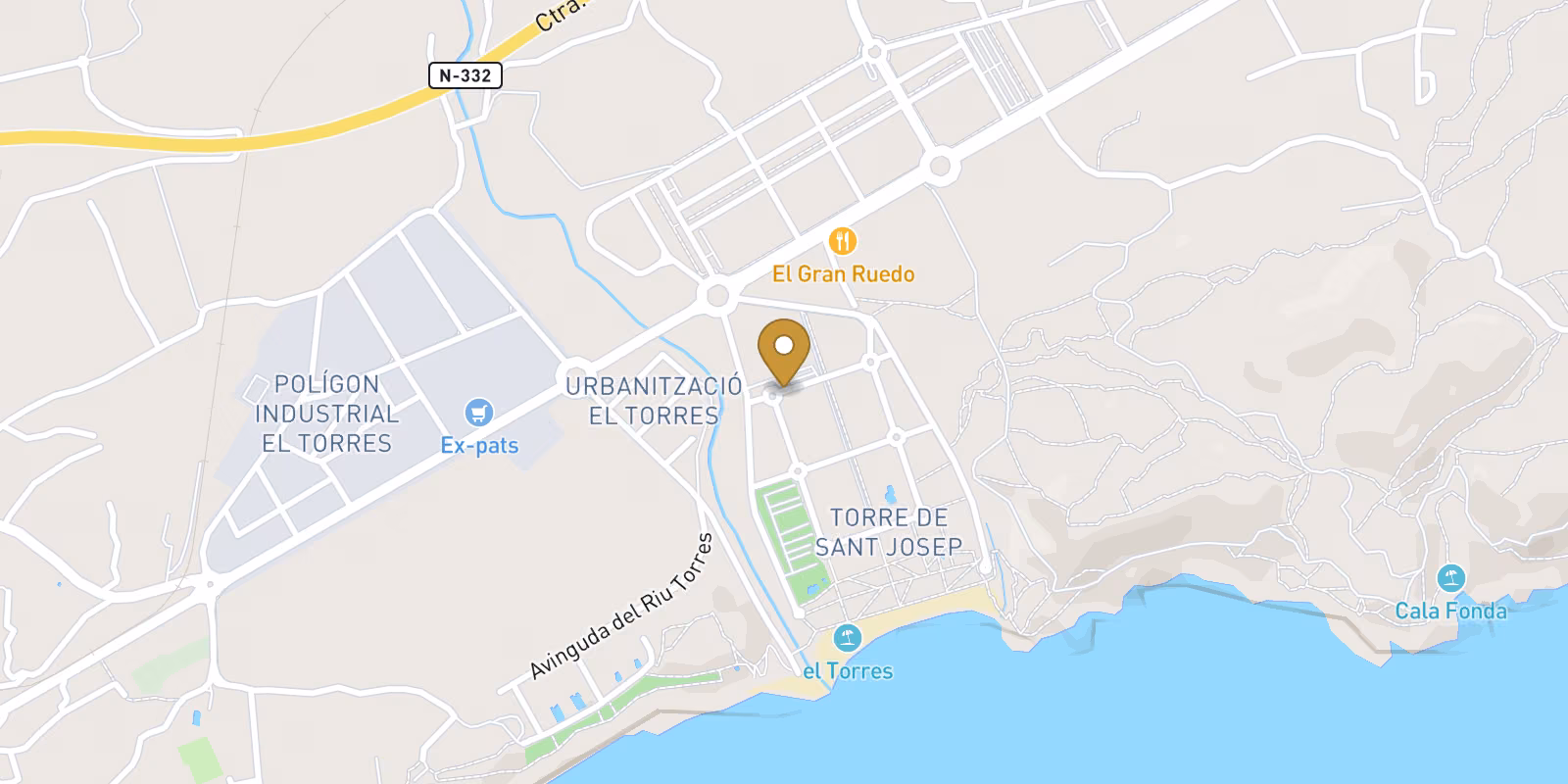 Map — Ground-floor new-build homes by Playa del Torres