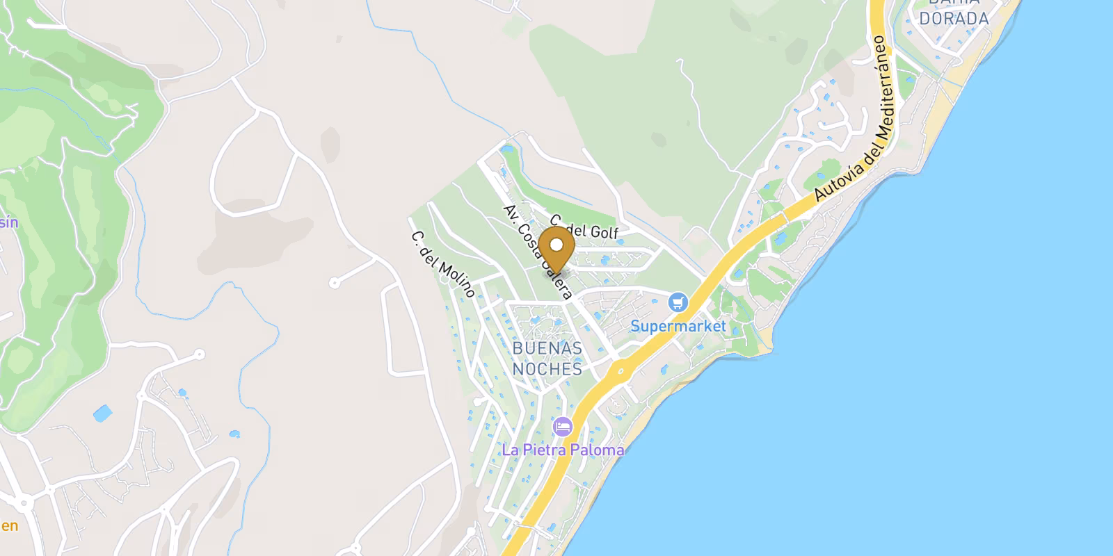 Map — Buenas Noches sea-view homes near golf