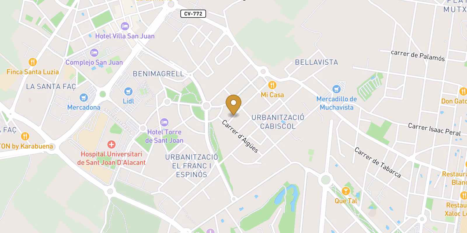 Map — Ground-floor new-build apartment in Nou Nazareth, San Juan Alicante