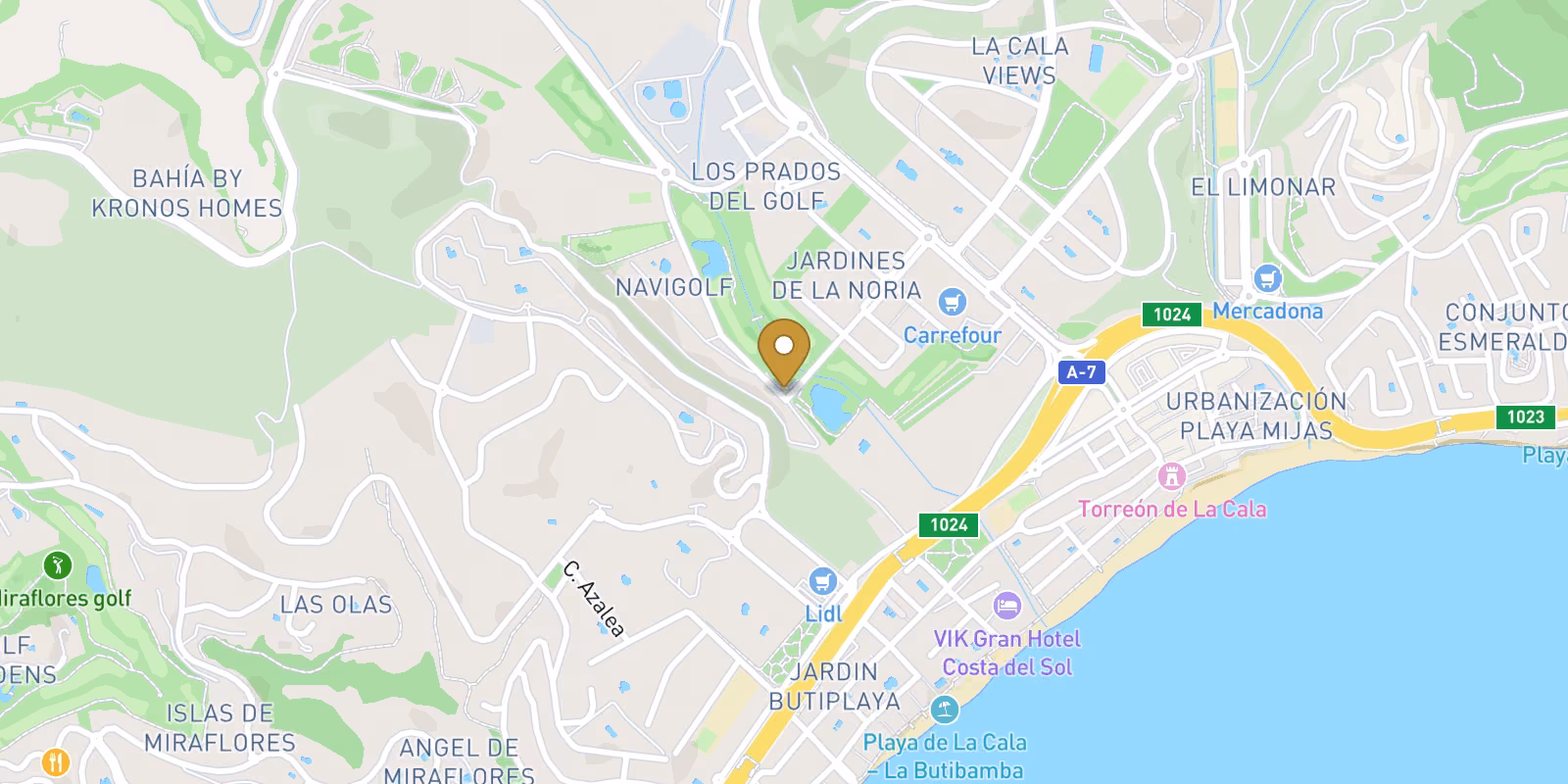 Map — La Noria Golf apartments in Mijas with live pricing