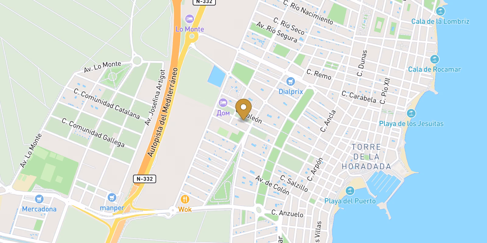 Map — Torre de la Horadada top-floor bungalows in Pilar de La Horadada with live pricing
