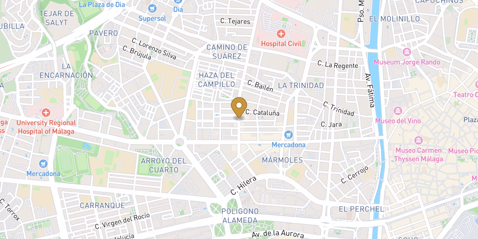 Map — Gamarra apartments in Malaga with compact city layouts