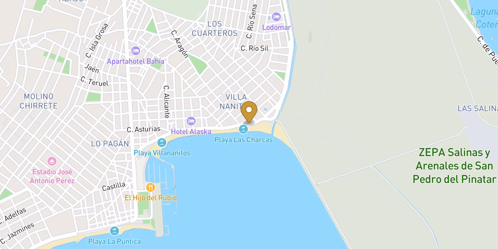 Map — Playa Villananitos ground-floor apartments in San Pedro del Pinatar
