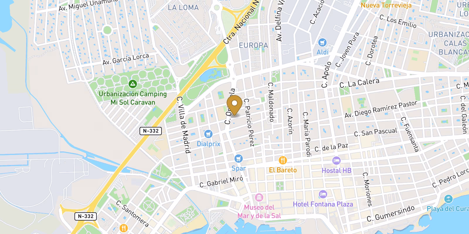 Map — Studio-led central Torrevieja new-build with live pricing
