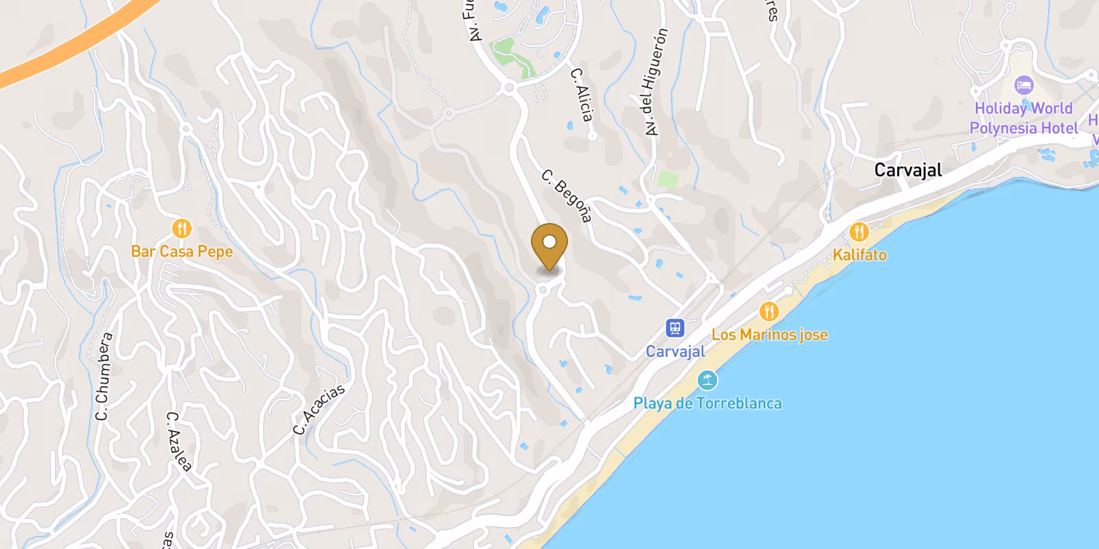 Map — Key-ready townhouses near the beach in Higuerón