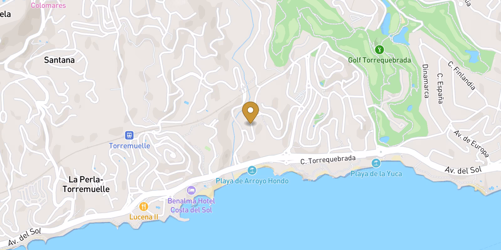 Map — Golf-and-coast penthouses in Torrequebrada