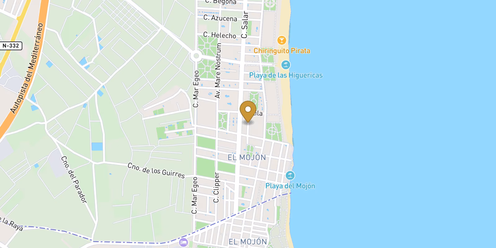 Map — Torre de la Horadada beach bungalows near the sand