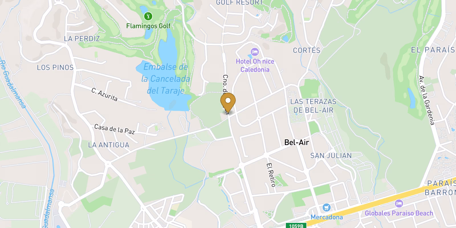 Map — Los Flamingos townhouses in Estepona