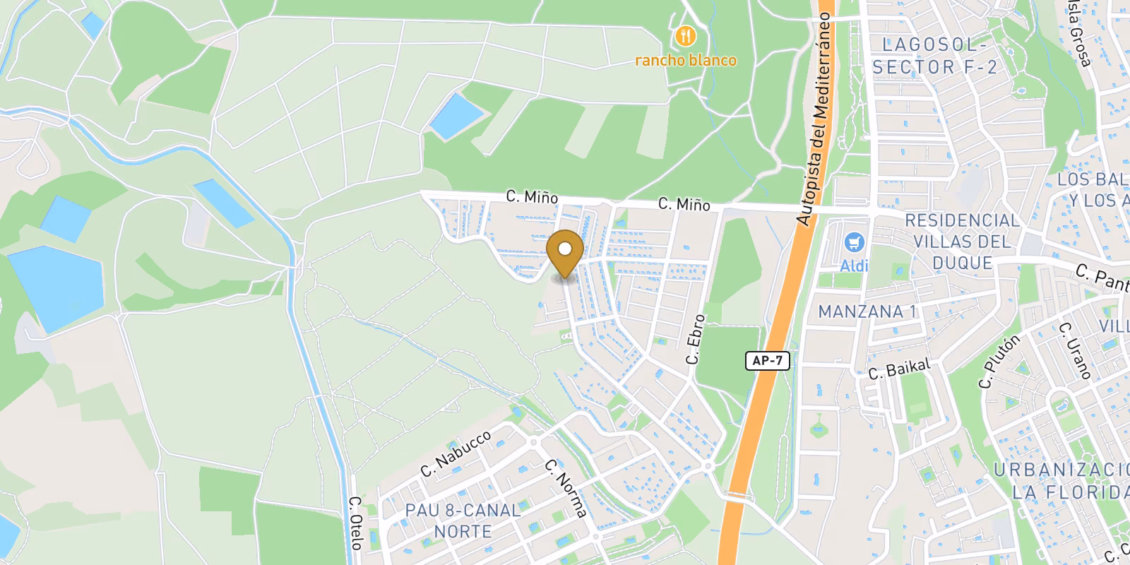 Map — Pau 26 town houses in Orihuela Costa with communal pool