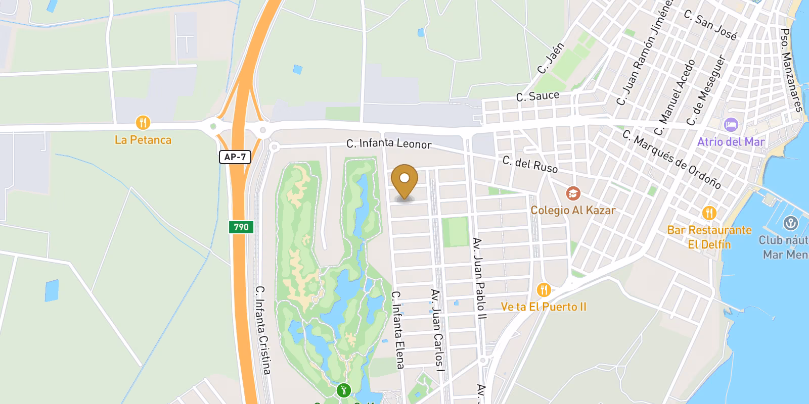 Map — Villas and bungalows near Serena Golf, Los Alcazares
