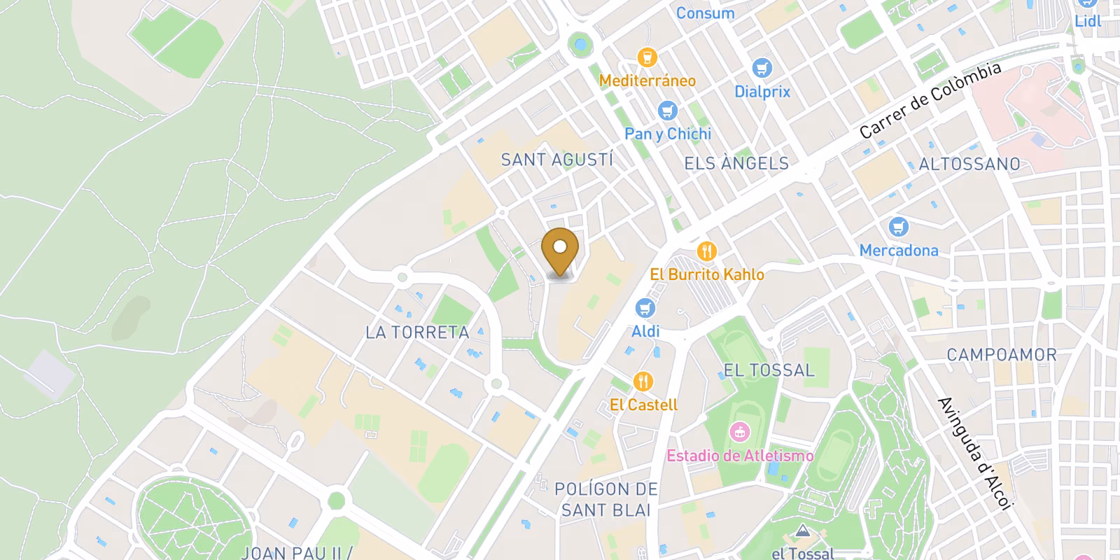 Map — San Agustín ground-floor apartments with pool and services