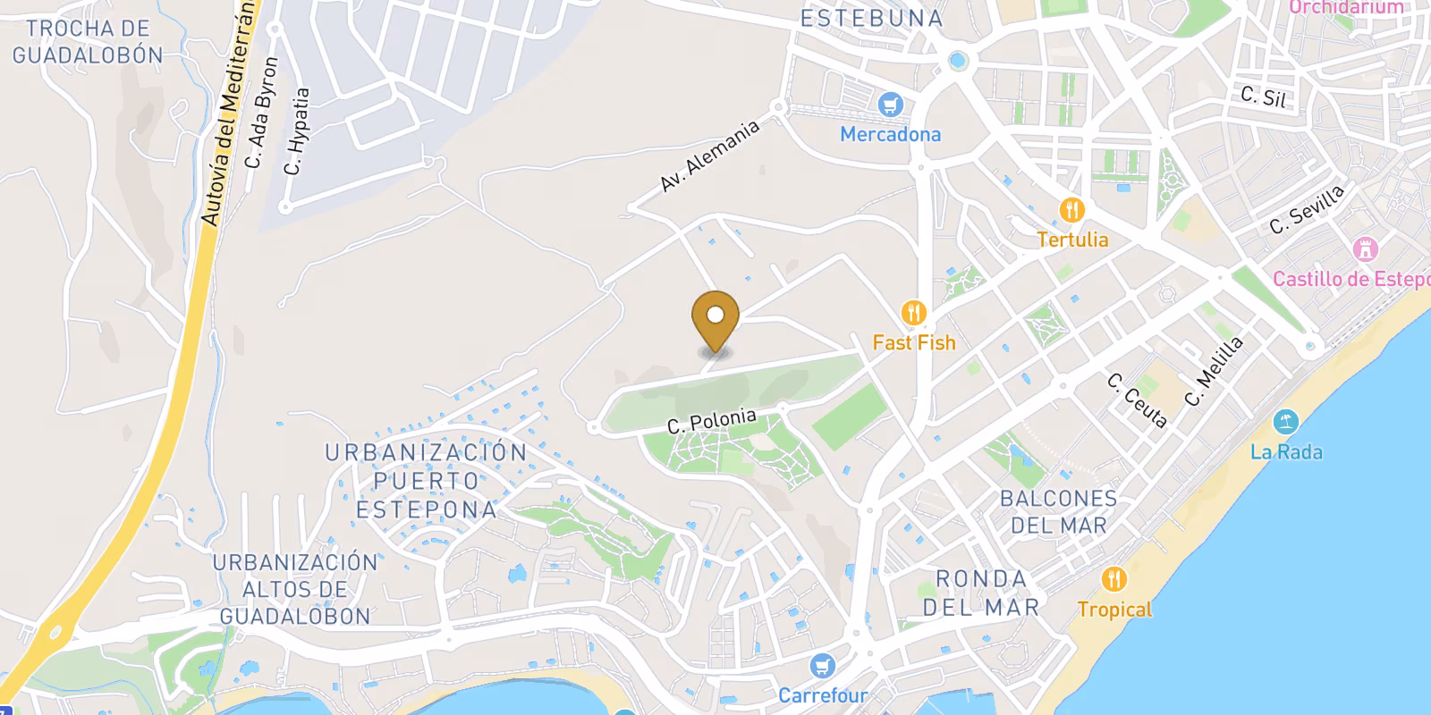 Map — Walkable Las Mesas apartments with live pricing