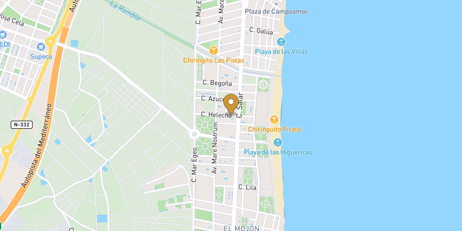Map — Playa de las Higuericas tourist apartments