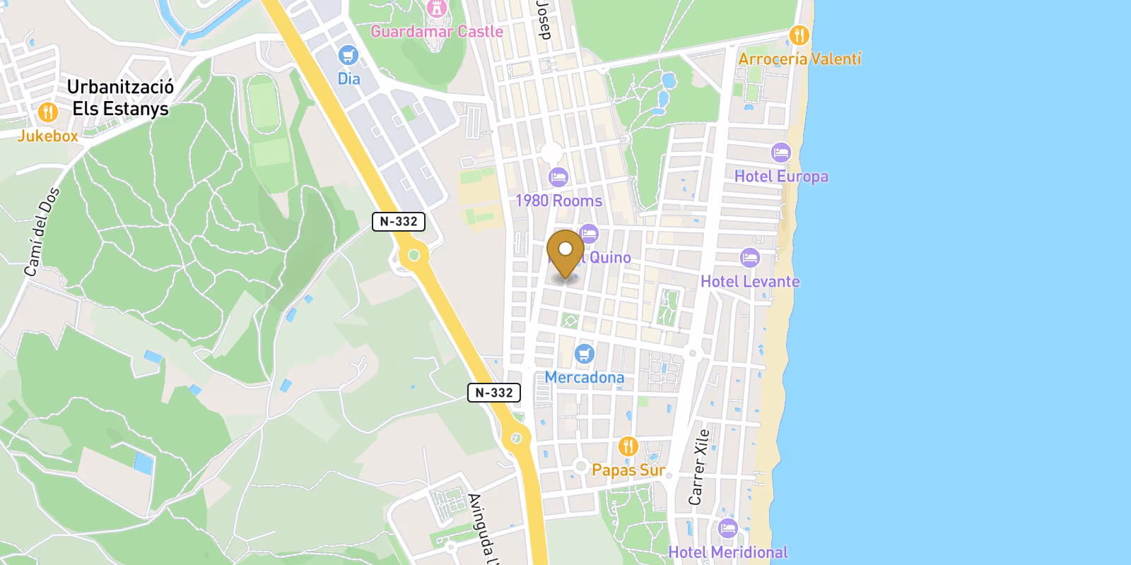 Map — Pueblo ground-floor homes in Guardamar del Segura