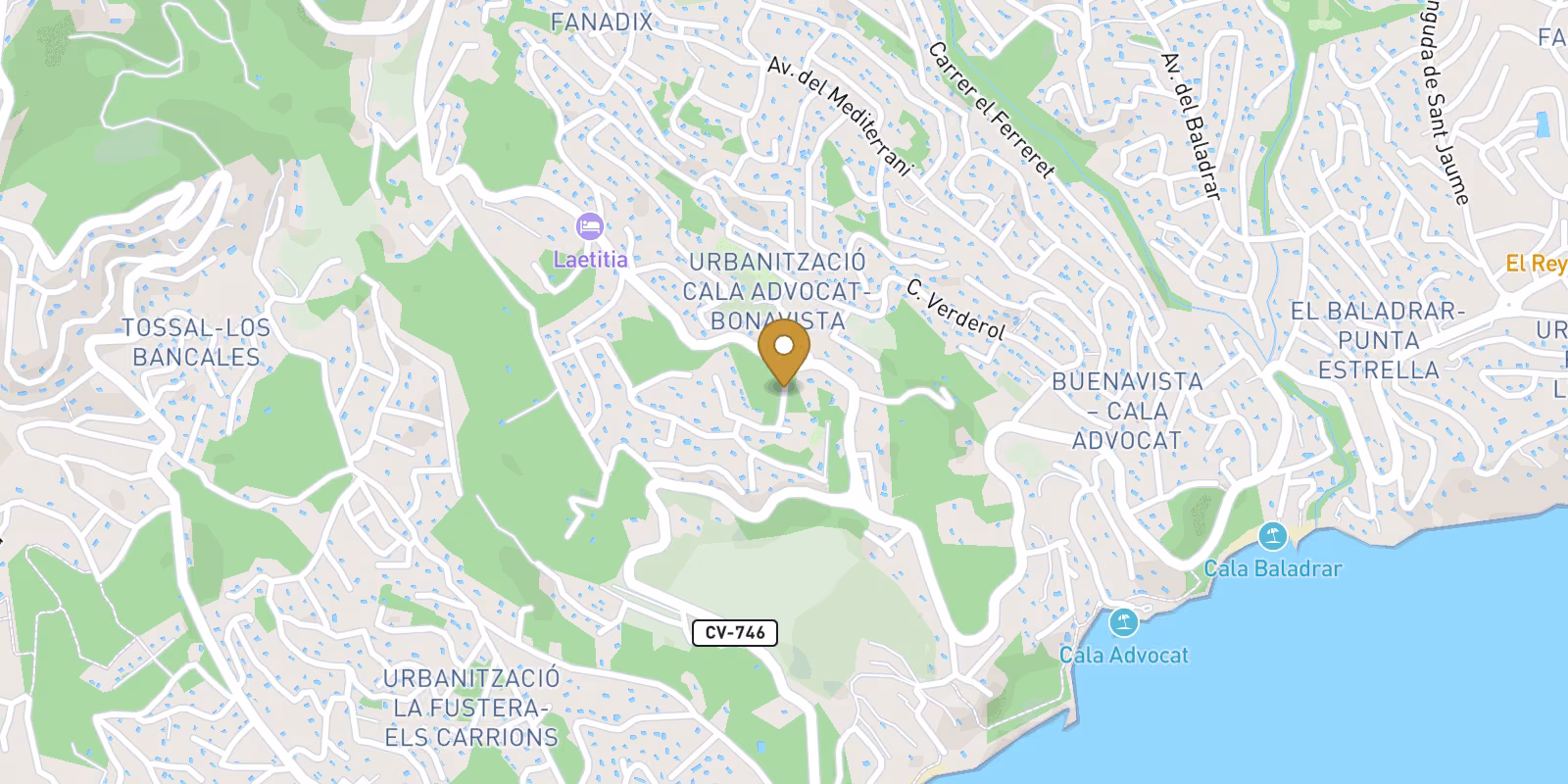 Mapa — Villa de lujo de estilo ibicenco en La Fustera (Benissa Costa) A solo 1 km de la playa