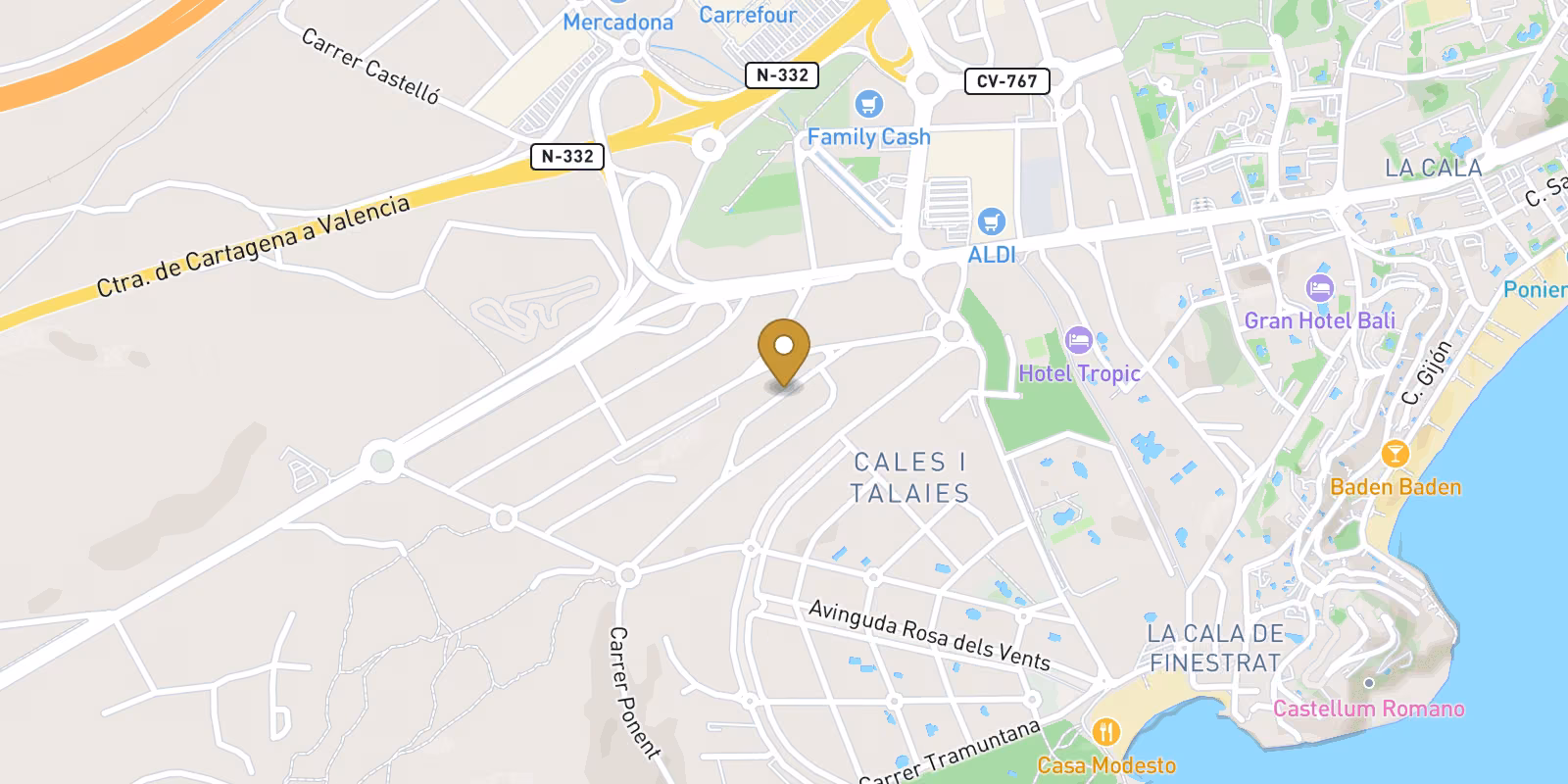 Map — Ground-floor apartments in Cala de Finestrat, Villajoyosa