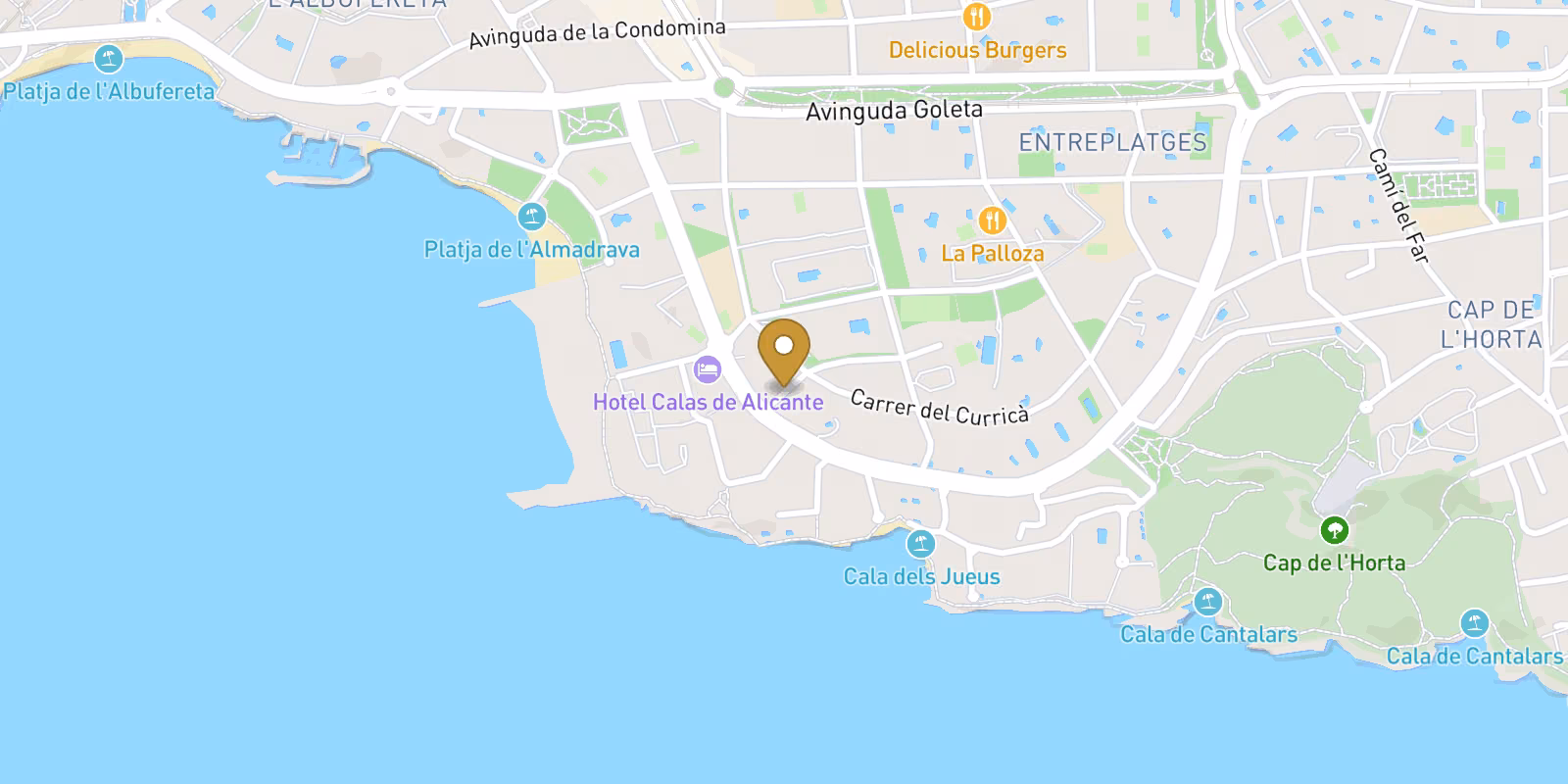 Map — Cabo de las Huertas townhouse in San Juan Alicante